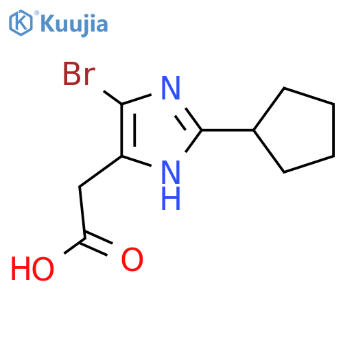 2-(4-bromo-2-cyclopentyl-1H-imidazol-5-yl)acetic acid structure