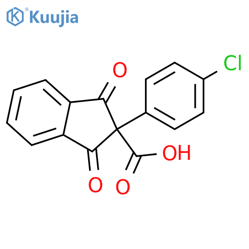 1H-Indene-2-carboxylic acid, 2-(4-chlorophenyl)-2,3-dihydro-1,3-dioxo- structure