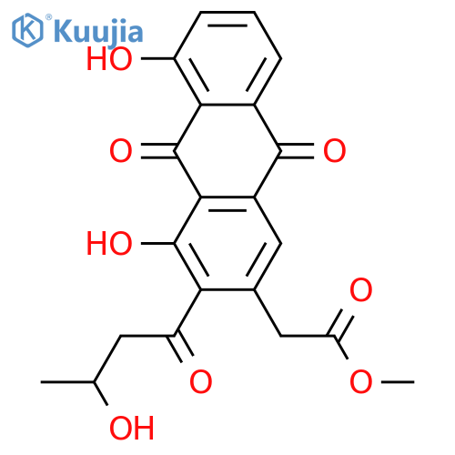 4,5-Dihydroxy-3-(1,3-dioxobutyl)anthraquinone-2-acetic acid; 3'-Alcohol, Me ester structure