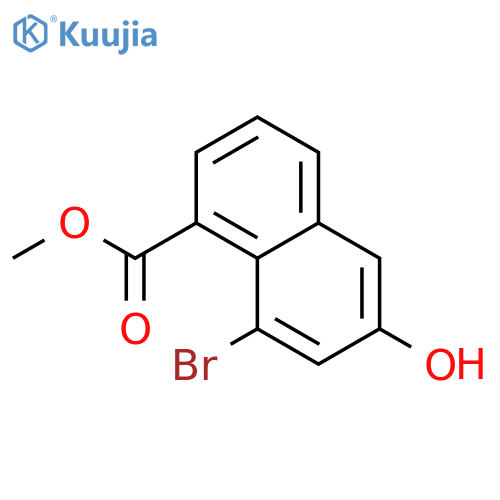 1-Naphthalenecarboxylic acid, 8-bromo-6-hydroxy-, methyl ester structure