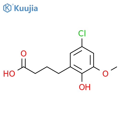 4-(5-chloro-2-hydroxy-3-methoxyphenyl)butanoic acid structure