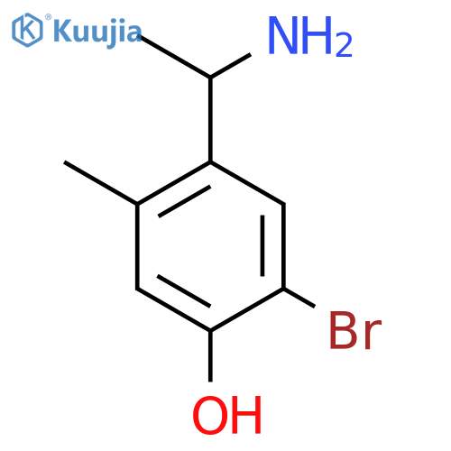 4-(1-Aminoethyl)-2-bromo-5-methylphenol structure