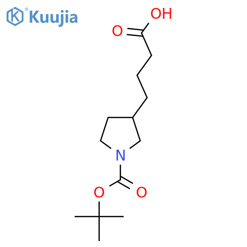 4-{1-[(Tert-butoxy)carbonyl]pyrrolidin-3-yl}butanoic acid structure