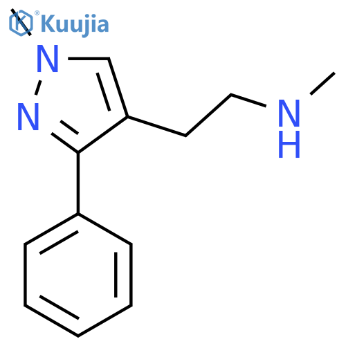 N-Methyl-2-(1-methyl-3-phenyl-1H-pyrazol-4-yl)ethan-1-amine structure