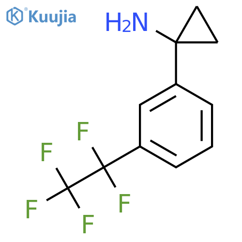 1-3-(pentafluoroethyl)phenylcyclopropan-1-amine structure