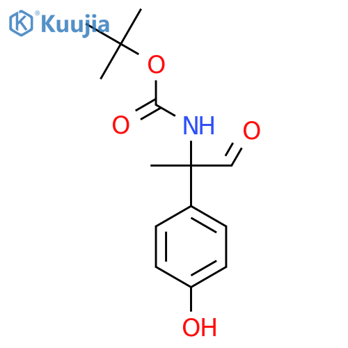 tert-butyl N-[2-(4-hydroxyphenyl)-1-oxopropan-2-yl]carbamate structure