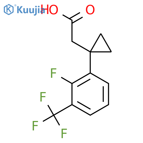 2-{1-2-fluoro-3-(trifluoromethyl)phenylcyclopropyl}acetic acid structure