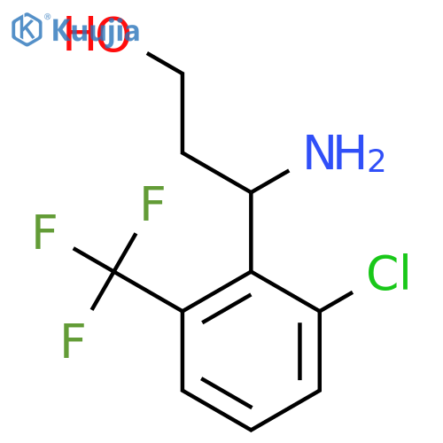 3-amino-3-2-chloro-6-(trifluoromethyl)phenylpropan-1-ol structure