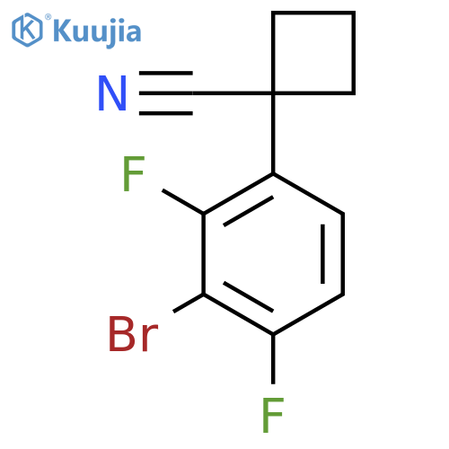 1-(3-bromo-2,4-difluorophenyl)cyclobutane-1-carbonitrile structure