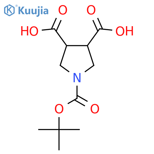 1-(tert-butoxy)carbonylpyrrolidine-3,4-dicarboxylic acid structure