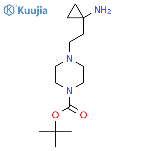 tert-butyl 4-2-(1-aminocyclopropyl)ethylpiperazine-1-carboxylate structure
