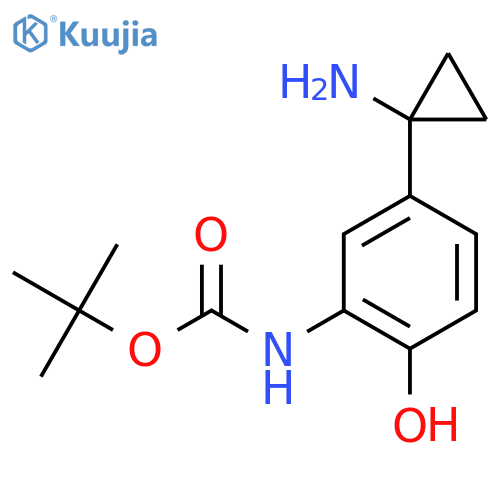tert-butyl N-5-(1-aminocyclopropyl)-2-hydroxyphenylcarbamate structure