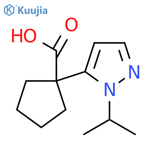 1-1-(propan-2-yl)-1H-pyrazol-5-ylcyclopentane-1-carboxylic acid structure