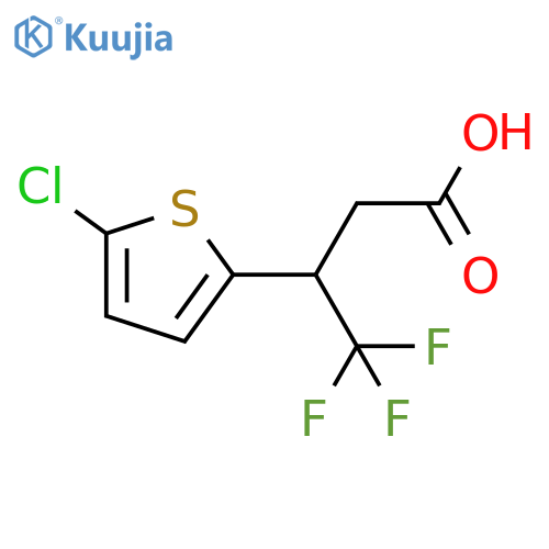3-(5-chlorothiophen-2-yl)-4,4,4-trifluorobutanoic acid structure