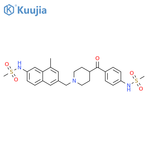 Methanesulfonamide,N-[8-methyl-6-[[4-[4-[(methylsulfonyl)amino]benzoyl]-1-piperidinyl]methyl]-2-naphthalenyl]- structure