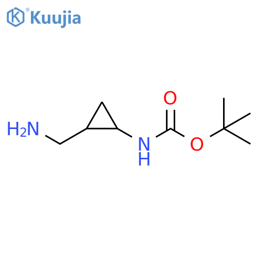 tert-butyl N-2-(aminomethyl)cyclopropylcarbamate structure