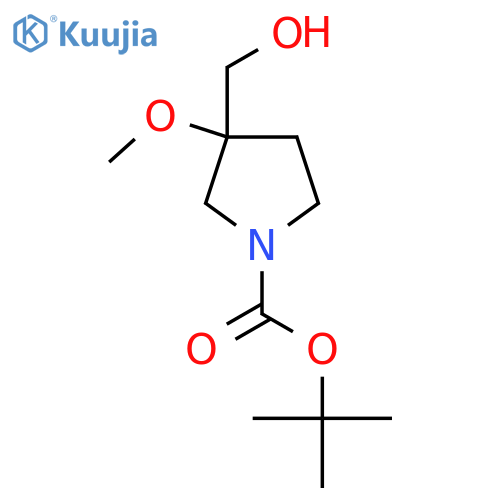 tert-butyl 3-(hydroxymethyl)-3-methoxypyrrolidine-1-carboxylate structure