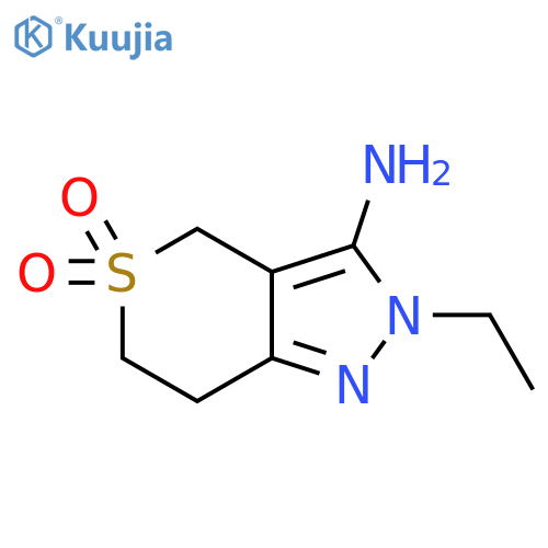 3-Amino-2-ethyl-2H,4H,6H,7H-5lambda6-thiopyrano[4,3-c]pyrazole-5,5-dione structure