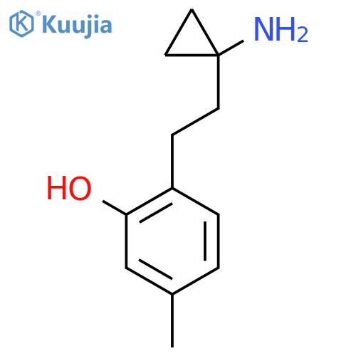2-2-(1-aminocyclopropyl)ethyl-5-methylphenol structure