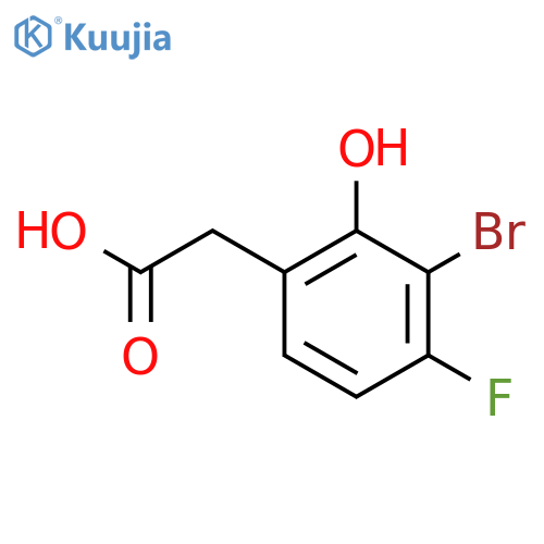 3-Bromo-4-fluoro-2-hydroxyphenylacetic acid structure