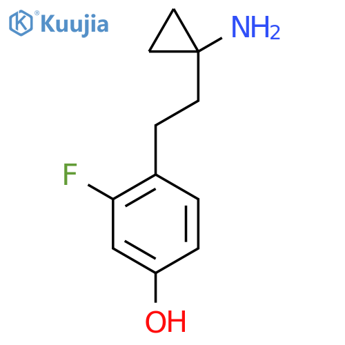 4-2-(1-aminocyclopropyl)ethyl-3-fluorophenol structure