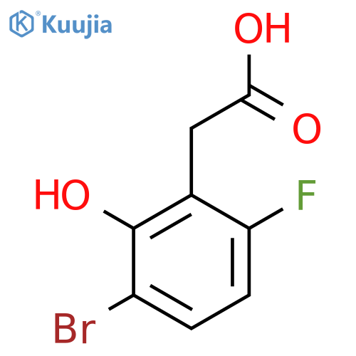 3-Bromo-6-fluoro-2-hydroxyphenylacetic acid structure