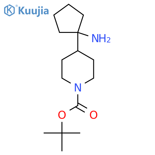 tert-butyl 4-(1-aminocyclopentyl)piperidine-1-carboxylate structure