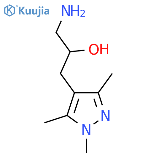 1-amino-3-(trimethyl-1H-pyrazol-4-yl)propan-2-ol structure