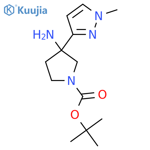 tert-butyl 3-amino-3-(1-methyl-1H-pyrazol-3-yl)pyrrolidine-1-carboxylate structure