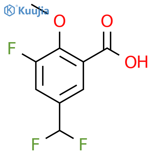 5-(difluoromethyl)-3-fluoro-2-methoxybenzoic acid structure