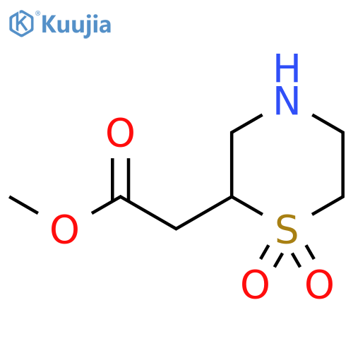 Methyl 2-(1,1-dioxo-1lambda6-thiomorpholin-2-yl)acetate structure