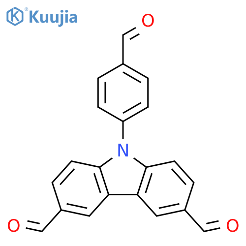 9H-Carbazole-3,6-dicarboxaldehyde, 9-(4-formylphenyl)- structure