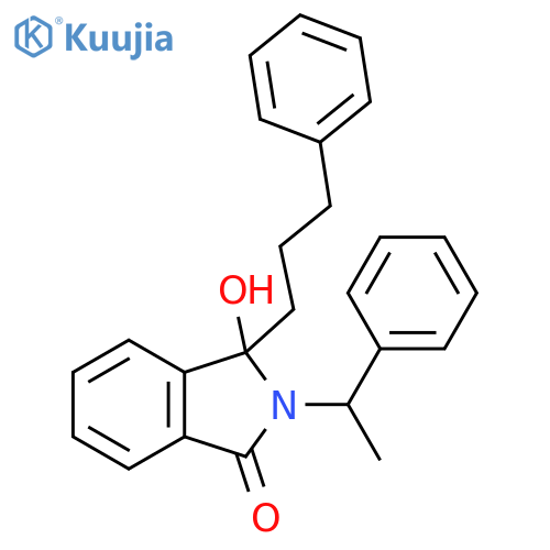 1H-Isoindol-1-one,2,3-dihydro-3-hydroxy-2-(1-phenylethyl)-3-(3-phenylpropyl)- structure