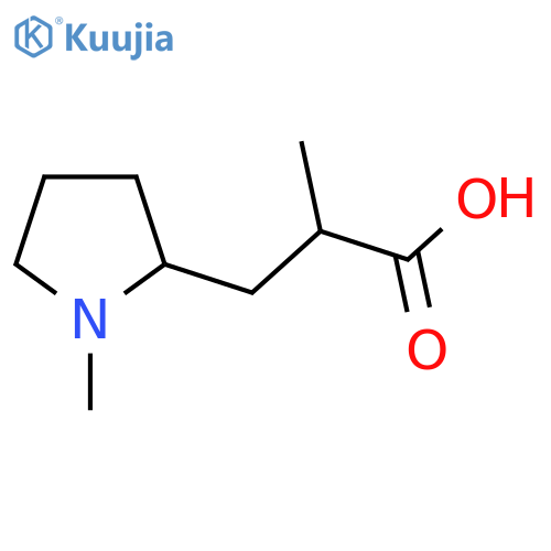 2-methyl-3-(1-methylpyrrolidin-2-yl)propanoic acid structure