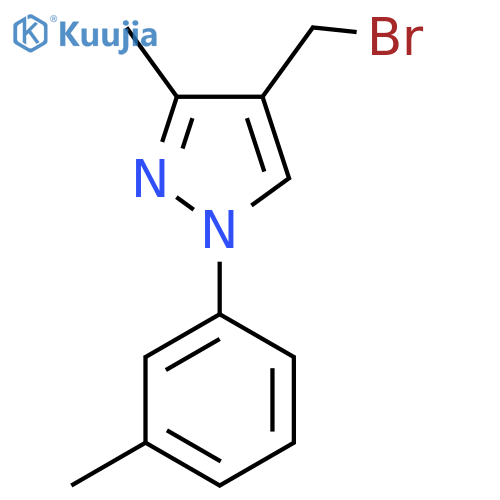 4-(Bromomethyl)-3-methyl-1-(3-methylphenyl)-1H-pyrazole structure