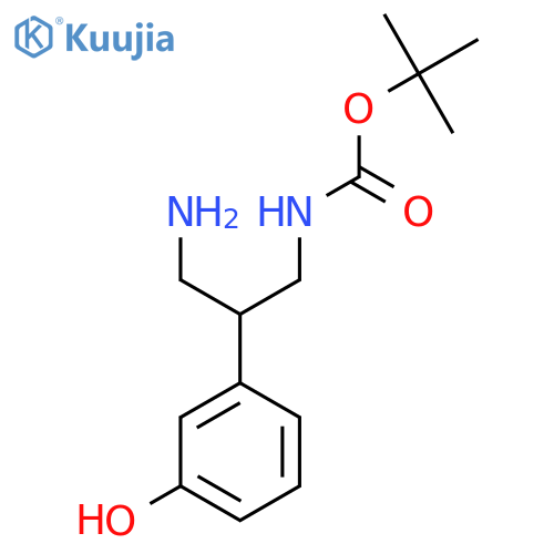 tert-butyl N-3-amino-2-(3-hydroxyphenyl)propylcarbamate structure