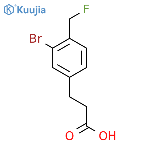 3-(3-Bromo-4-(fluoromethyl)phenyl)propanoic acid structure