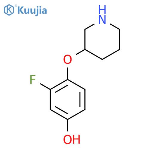 3-fluoro-4-(piperidin-3-yloxy)phenol structure