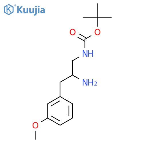 tert-butyl N-2-amino-3-(3-methoxyphenyl)propylcarbamate structure