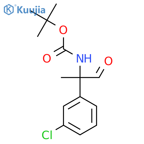 tert-butyl N-2-(3-chlorophenyl)-1-oxopropan-2-ylcarbamate structure