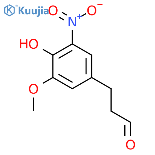3-(4-hydroxy-3-methoxy-5-nitrophenyl)propanal structure