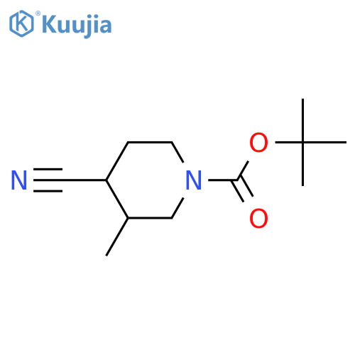 tert-butyl 4-cyano-3-methylpiperidine-1-carboxylate structure