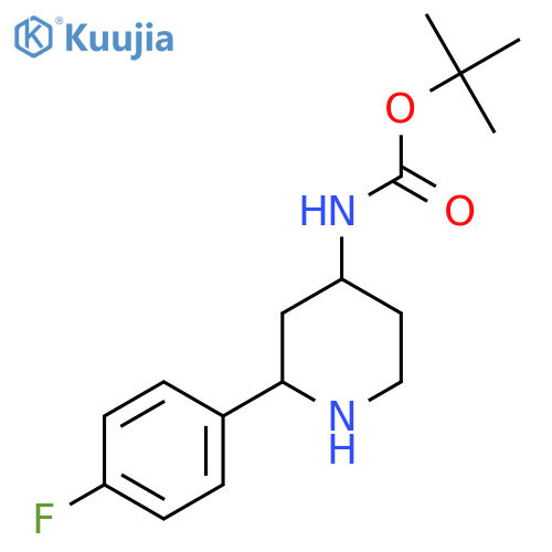 tert-butyl N-[2-(4-fluorophenyl)piperidin-4-yl]carbamate structure
