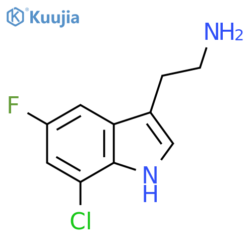 2-(7-chloro-5-fluoro-1H-indol-3-yl)ethan-1-amine structure