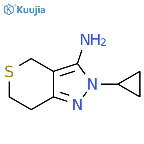 2-cyclopropyl-2H,4H,6H,7H-thiopyrano[4,3-c]pyrazol-3-amine structure