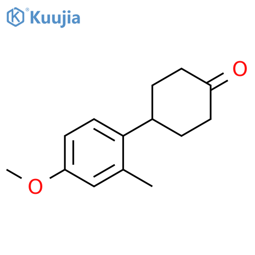 Cyclohexanone, 4-(4-methoxy-2-methylphenyl)- structure