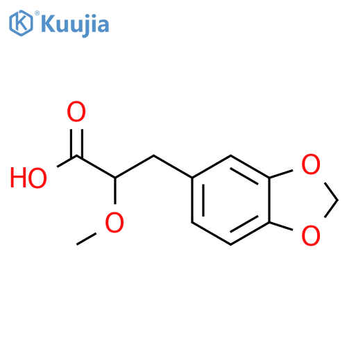 3-(1,3-Dioxaindan-5-yl)-2-methoxypropanoic acid structure