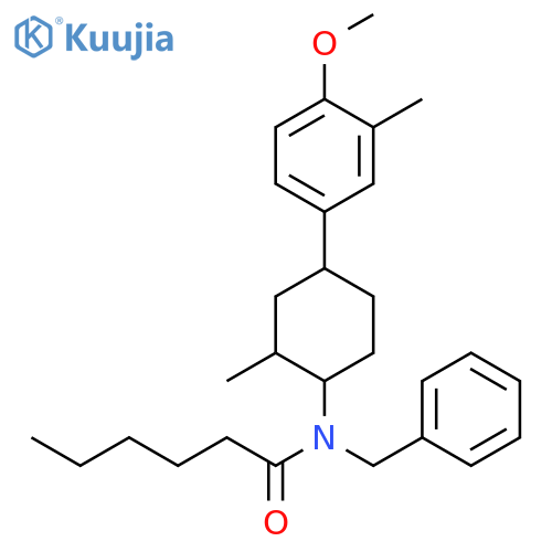 Hexanamide,N-[4-(4-methoxy-3-methylphenyl)-2-methylcyclohexyl]-N-(phenylmethyl)- structure