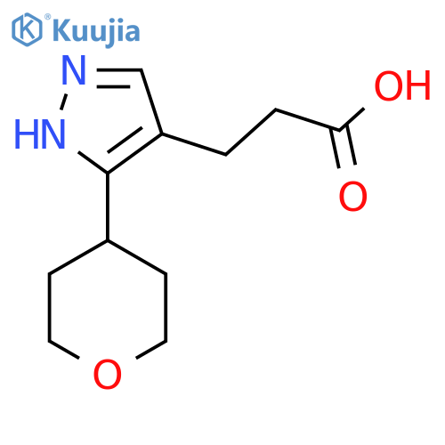 3-(5-(Tetrahydro-2H-pyran-4-yl)-1H-pyrazol-4-yl)propanoic acid structure