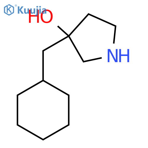 3-(cyclohexylmethyl)pyrrolidin-3-ol structure